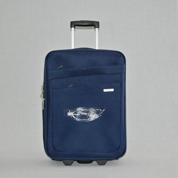 Текстилен авио куфар с разширение 0042-1 DARK BLUE за ръчен багаж, 55х40х20 см